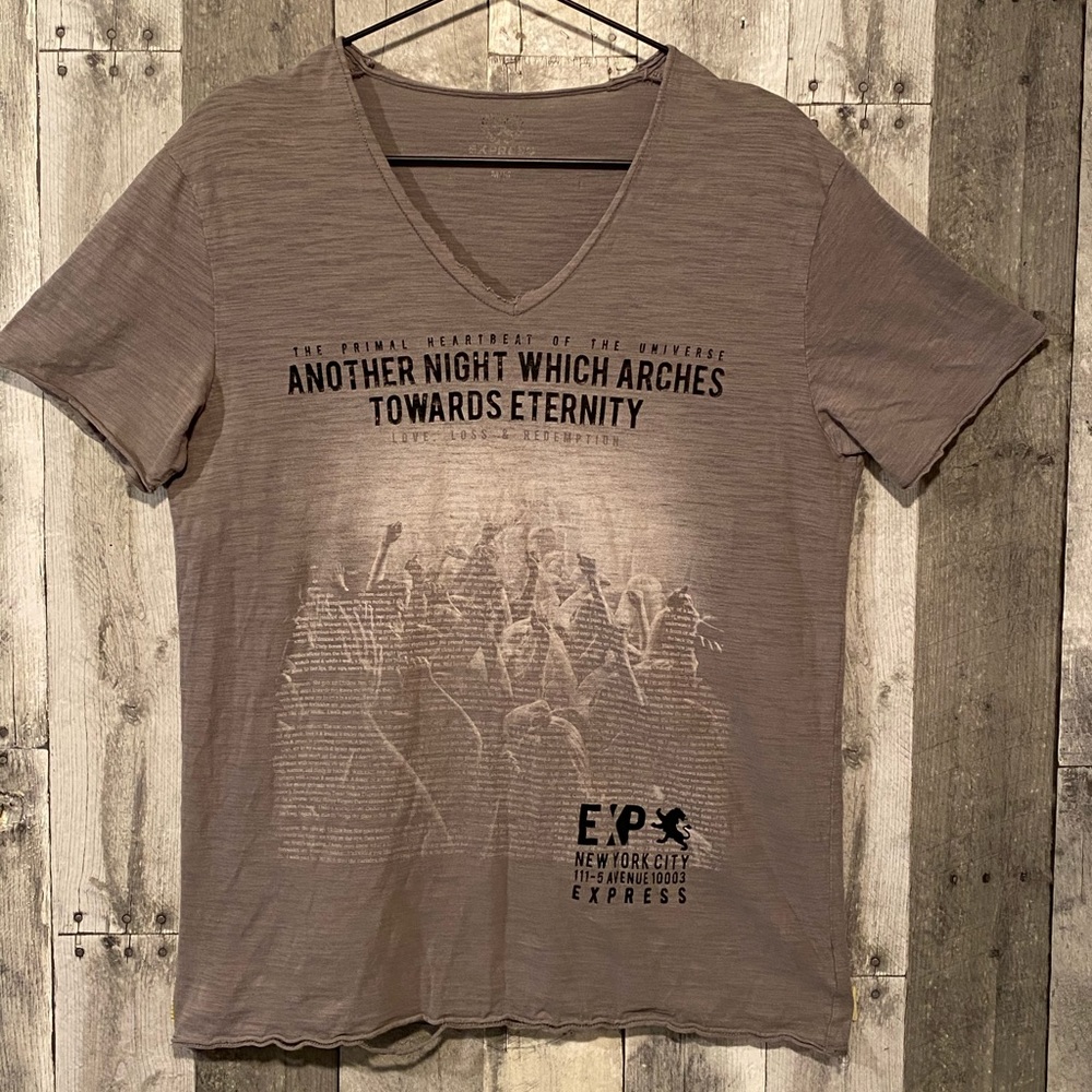 🦩EXPRESS Vintage SS Low V Neck T-Shirt🦩
